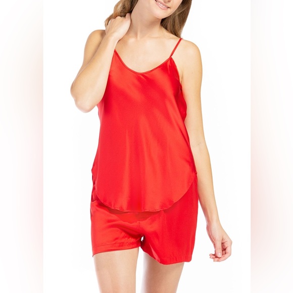 FISHERS FINERY Women's 100% Mulberry Silk Cami and Boxer Pajama Set - Picture 3 of 17